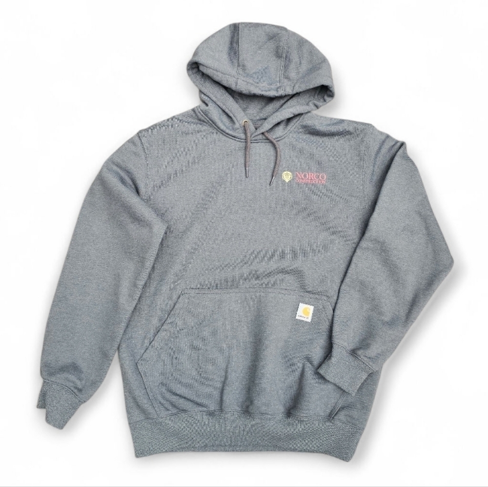 Carhartt Heather Gray Rain Defender Men's Hoodie with Logo, Loose Fit, Size M